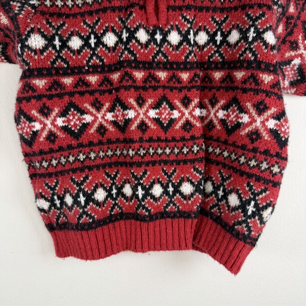 The Children's Place 12 Month 1/4 Zip Winter Holiday SweaterToddler Knit Red - Picture 3 of 9
